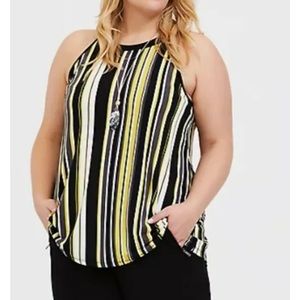 Torrid Studio Knit Multi Stripe High Neck tank 00x NWT